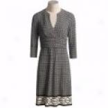 Muse Matte Jersey Print Border Dress - ?? Sleeve (for Women)