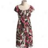 Muse Retro Floral Poet Dress - Short Sleeve (fir Women)