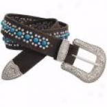 Nocona Western Vintage Belt - Faux Turquoise And Rhinestones (for Women)