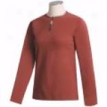 Orvis Plaid Trim Cotton T-shirt - Long Sleeve (for Women)