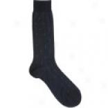 Pantherella Vertical Tick Stripe Dress Socks - Wool Blend  (for Men)