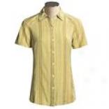 Pulp Linen-rayon Striped Shirt - Short Sleeve (for Women)