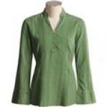 Pulp Linen-rayon Striped Tunic Shirt - Long Sleeve (for Women)