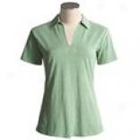 Pulp Pop Over Polo Shirt - Cotton Slub Jersey, Short Sleeve (for Wome)