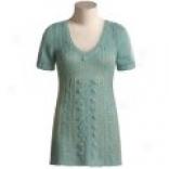 Pura Vida Cable-knit Tunic Shirt - Short Sleeve (for Women)