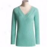 Ribbed Rami Blend Knit Sweater (for Women)