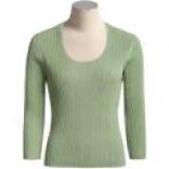 Ribbed Scoop Neck Sweater (for Women)