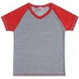 Ribknit T-shirt - V-neck, Short Sleeve (for Kids)