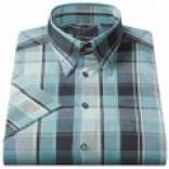Riscatto Cotton Exploded Plaid Shirt - Short Sleeve (for Men)