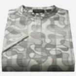 Riscatto Cotton Woven Swirly Henley Shirt - Short Sleeve (for Men)