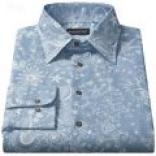 Riscatto Printed Italian Linen Shirt - Long Sleeve (for Men)