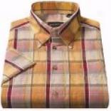 Riscatto Textured Cotton Plaid Shirt - Short Sleeve (for Men)