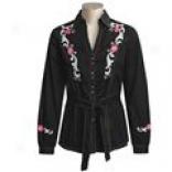 Roper Embroidered Belted Shirt - Long Sleeve (for Wonen)