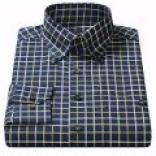 Scott Barber Cotton Twill Check Sport Shirt - Long Sleeve (for Men)