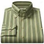 Sccott Barber Multi-stripe Satin Sport Shirt - Long Sleeve (for Men)