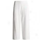 Semplice Knit Linen Crop Pants - Ribbed Waist (for Women)