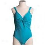 Shape Detector By Carol Wior Solid Twist Van Swimsuit - One-piece (for Women)