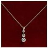 Stanley Creations 3-stone Pendant Necklace - 18???, Cubic Zirconia, 14k Gold