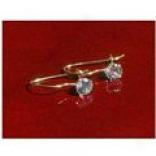 Stanley Creations French Wire Earrings - Cubic Zirconia, 14k Gold
