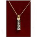 Stanley Creations Ladder Pendant Necklace - 18???, Cubic Zirrconia, 14k Gold