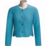 Stapf Short Boiled Wool Jacket With Notched Hem (In spite of Women)