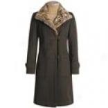 Steinbock Loden Wool Coat With Faux Fur Collar (for Women)