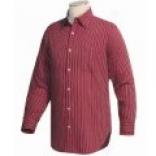 Striped Cotton Sport Shirt - Long Sleeve (for Men)