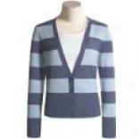Striped Knit Cardigan Sweater (for Women)