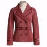 Suede Jacket With Patent eLather Trim (for Women)