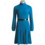 Teri Jon Turtleneck Dresss With Drop Waist - Long Sleeve (for Women)