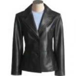Tibor Leather Lambskin Jacket With Notched Collar (for Women)