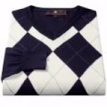 Toscano Argyle Sweater - Cotton (for Men)