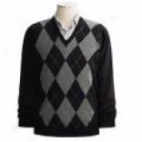 Toscano Classic Argyle Pullover Sweater - V-neck (for Mwn)