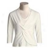 Two Star Dog Stretch Cotton Jersey - Cross-over Neck, ?? Sleeve (for Women)