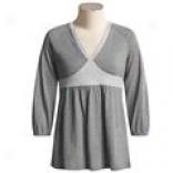 Two-tone Knit Tunic Shirt - ?? Sleeve (for Women)