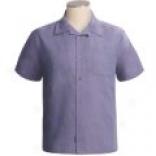 Weekendx Off Linen Blend Camp Shirt - Short Sleevw (for Men)