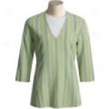 Weekendz Off Linen-rayon Tunic Shirt - 3/4 Sleeve (for Women)