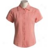 Weekendz Off Linen Shirt - Short Sleeve (for Women)