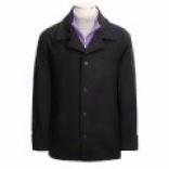 Woodlake Design Wool Blend Coat - Button Front (for Men)