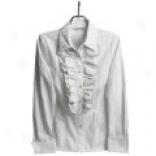 Z By Zelda Cotton Ruffle Shirt - Metallic Trim, Long Sleeve (for Women)