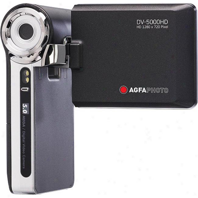 Agfaphoto Dv-5000hd Black High-def Camcorder 720p, Sd Memory Card Slot, 2.4