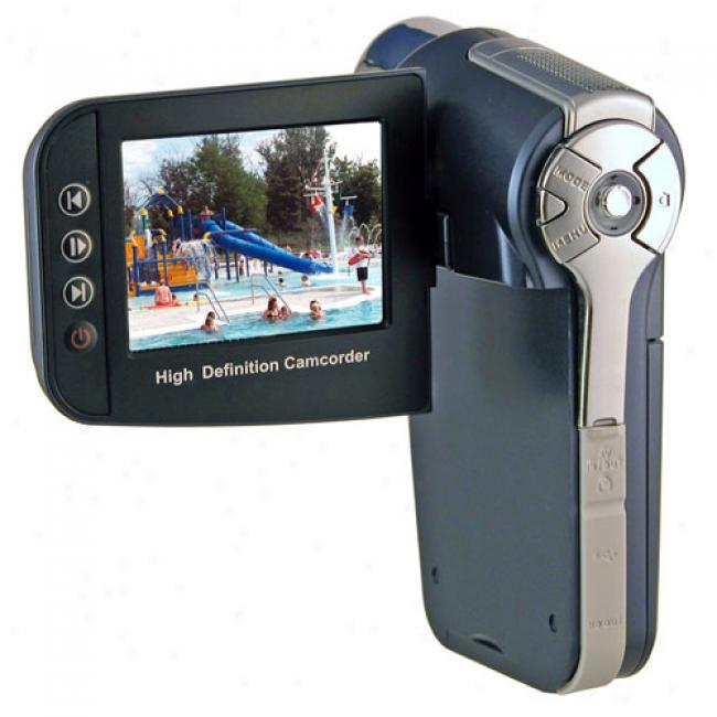 Aiptek A-hd Silver High-def 720p Digital Camcorder, 6mb Internal Memory And Sd Memorry Card Slot