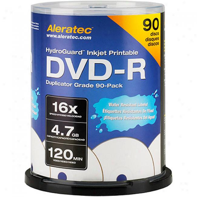 Aleratec Hydroguard Inkjet Printable Dvd+r 16x Duplicator Grade 90-pack