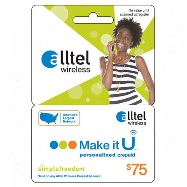 Alltel U $75 Prepaid Wireless Refill Card