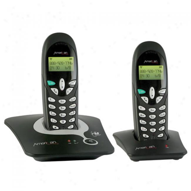 American Telecom Ats Dect 6.0 Corless Phone System W/2 Handsets, Ra22622h