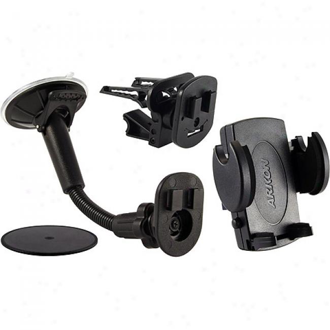 Arkon Uhiversal Cell Phone/smart Phone Air Vent And Dash Mount Bundle