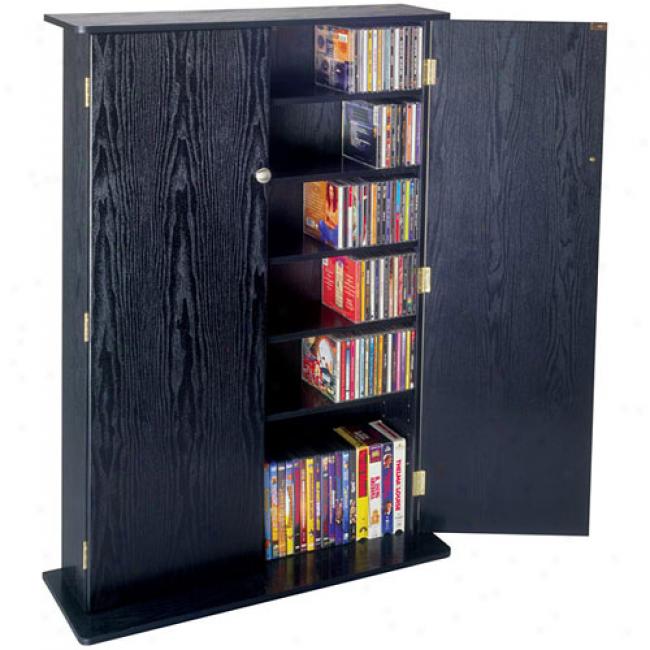 Atlantic Radius 448-cd Wood Cabinet W/ Doors, Black