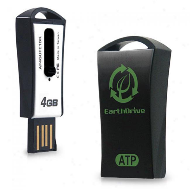 Atp 4gb Earthdrive Recyclable Usb Flash Drive, Black