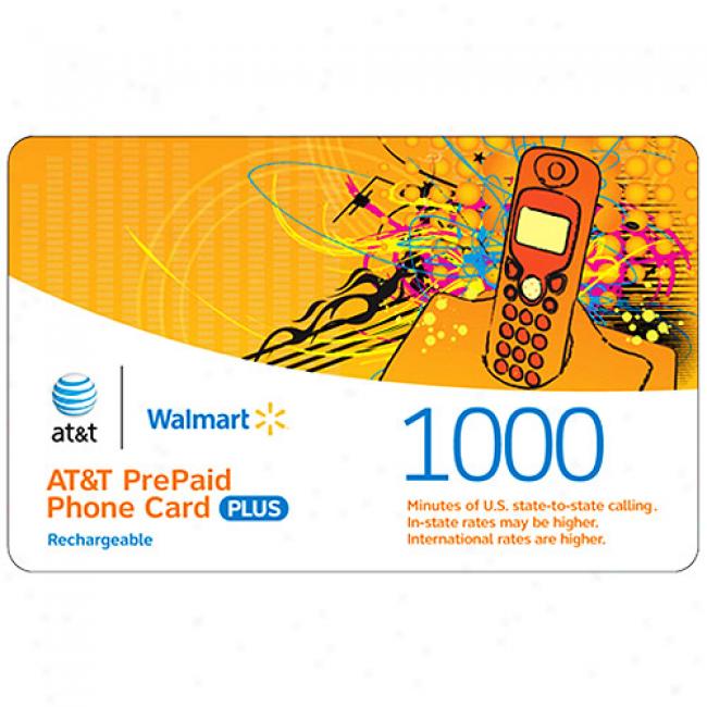 At&t 1000-minutws Us & International Rechargeable Pre-paid Phone Card