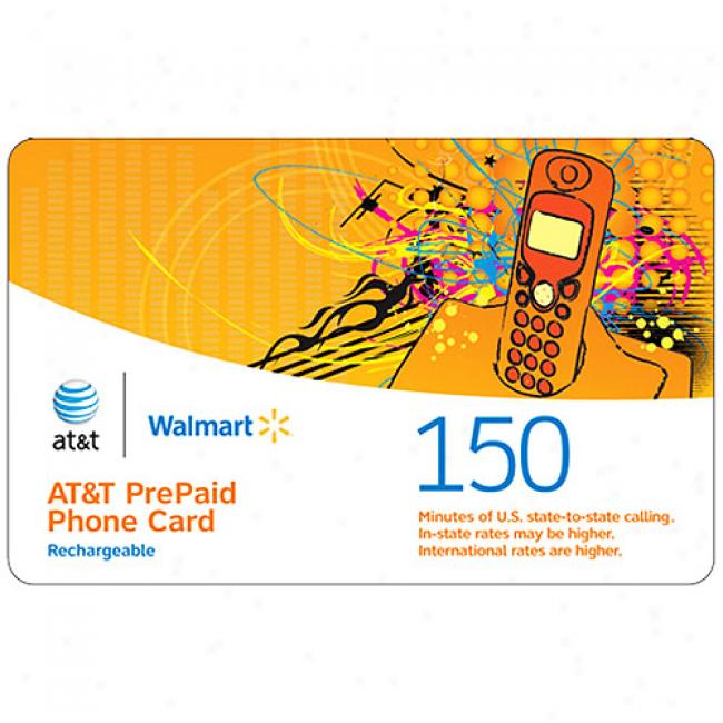 At&t 150-minutes Us & International Rechargeable Pre-paid Phone Card